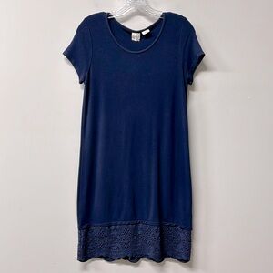 The Prairie by Rachel Ashwell Dress Short Sleeve Knee Length Scalloped crochet